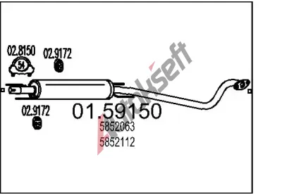MTS Stedn tlumi vfuku MTS 01.59150, 01.59150