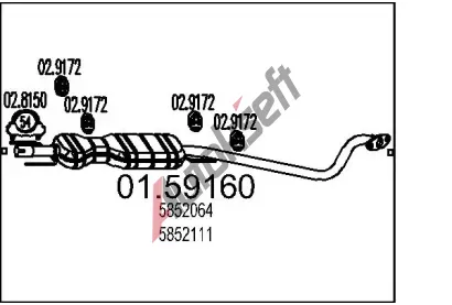 MTS Stedn tlumi vfuku MTS 01.59160, 01.59160