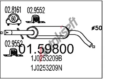 MTS Stedn tlumi vfuku MTS 01.59800, 01.59800