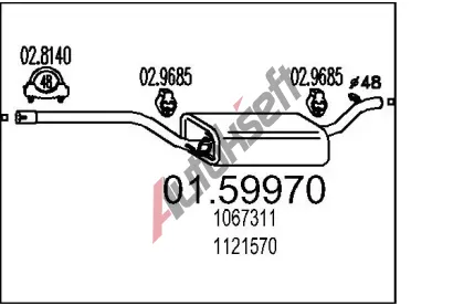 MTS Stedn tlumi vfuku MTS 01.59970, 01.59970