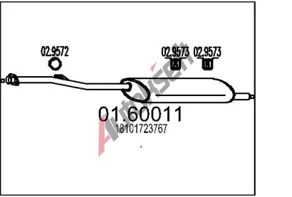 MTS Zadn tlumi vfuku MTS 01.60011, 01.60011
