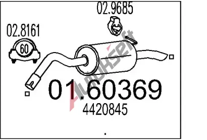 MTS Zadn tlumi vfuku MTS 01.60369, 01.60369