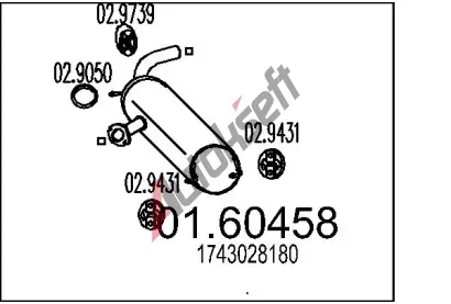 MTS Zadn tlumi vfuku MTS 01.60458, 01.60458