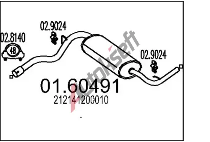 MTS Zadn tlumi vfuku MTS 01.60491, 01.60491
