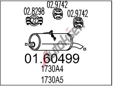 MTS Zadn tlumi vfuku MTS 01.60499, 01.60499