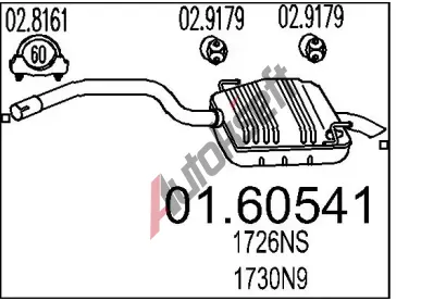 MTS Zadn tlumi vfuku MTS 01.60541, 01.60541