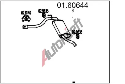 MTS Zadní tlumič výfuku MTS 01.60644, 01.60644 MTS Zadní tlumič výfuku MTS 01.60644, 01.60644