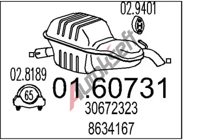 MTS Zadn tlumi vfuku MTS 01.60731, 01.60731