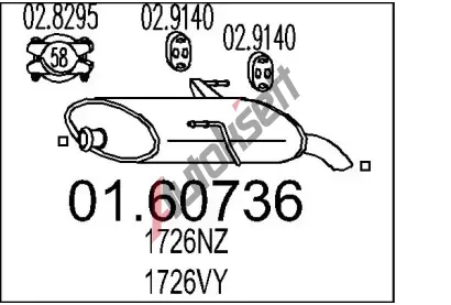 MTS Zadn tlumi vfuku MTS 01.60736, 01.60736