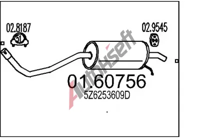 MTS Zadní tlumič výfuku MTS 01.60756, 01.60756  MTS Zadní tlumič výfuku MTS 01.60756, 01.60756
