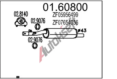 MTS Zadn tlumi vfuku MTS 01.60800, 01.60800