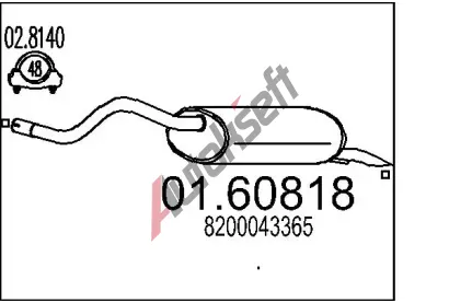 MTS Zadn tlumi vfuku MTS 01.60818, 01.60818