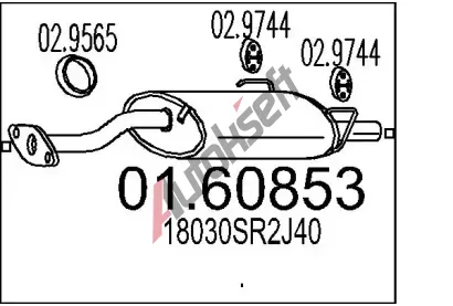 MTS Zadní tlumič výfuku MTS 01.60853, 01.60853 MTS Zadní tlumič výfuku MTS 01.60853, 01.60853