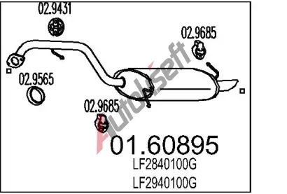 MTS Zadní tlumič výfuku MTS 01.60895, 01.60895 MTS Zadní tlumič výfuku MTS 01.60895, 01.60895
