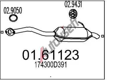 MTS Zadn tlumi vfuku MTS 01.61123, 01.61123