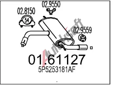 MTS Zadní tlumič výfuku MTS 01.61127, 01.61127 MTS Zadní tlumič výfuku MTS 01.61127, 01.61127