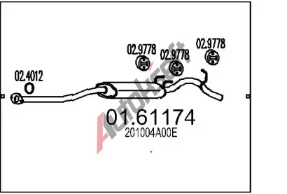 MTS Zadní tlumič výfuku MTS 01.61174, 01.61174 MTS Zadní tlumič výfuku MTS 01.61174, 01.61174