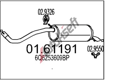 MTS Zadní tlumič výfuku MTS 01.61191, 01.61191  MTS Zadní tlumič výfuku MTS 01.61191, 01.61191