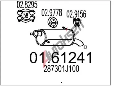 MTS Zadní tlumič výfuku MTS 01.61241, 01.61241 MTS Zadní tlumič výfuku MTS 01.61241, 01.61241