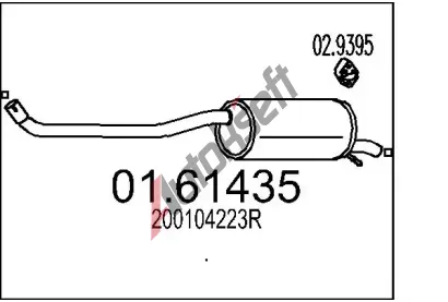 MTS Zadní tlumič výfuku MTS 01.61435, 01.61435  MTS Zadní tlumič výfuku MTS 01.61435, 01.61435