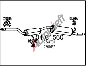 MTS Zadní tlumič výfuku MTS 01.61560, 01.61560 MTS Zadní tlumič výfuku MTS 01.61560, 01.61560