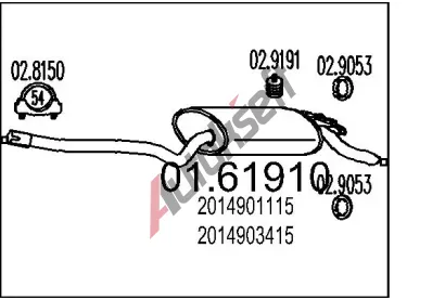 MTS Zadn� tlumi� v�fuku MTS 01.61910, 01.61910