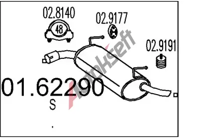 MTS Zadn tlumi vfuku MTS 01.62290, 01.62290
