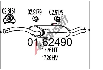 MTS Zadn tlumi vfuku MTS 01.62490, 01.62490