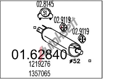 MTS Zadn tlumi vfuku MTS 01.62840, 01.62840