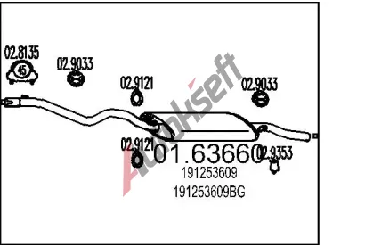 MTS Zadní tlumič výfuku MTS 01.63660, 01.63660 MTS Zadní tlumič výfuku MTS 01.63660, 01.63660
