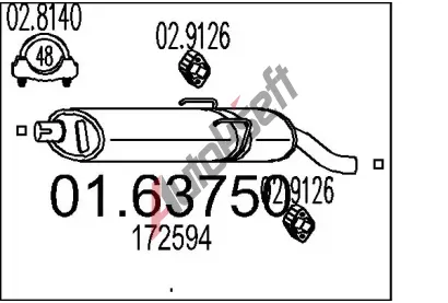 MTS Zadn tlumi vfuku MTS 01.63750, 01.63750