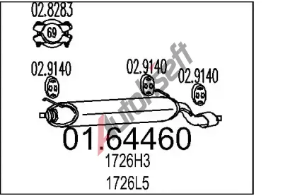 MTS Zadn tlumi vfuku MTS 01.64460, 01.64460
