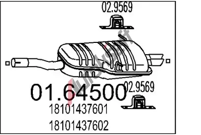 MTS Zadn tlumi vfuku MTS 01.64500, 01.64500