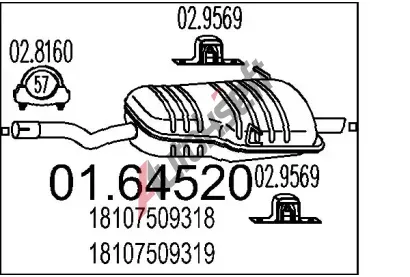 MTS Zadn tlumi vfuku MTS 01.64520, 01.64520