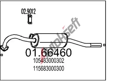 MTS Zadní tlumič výfuku MTS 01.66460, 01.66460 MTS Zadní tlumič výfuku MTS 01.66460, 01.66460