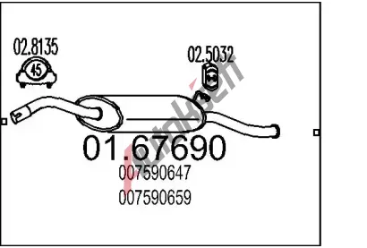 MTS Zadn tlumi vfuku MTS 01.67690, 01.67690