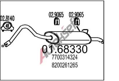 MTS Zadn tlumi vfuku MTS 01.68330, 01.68330
