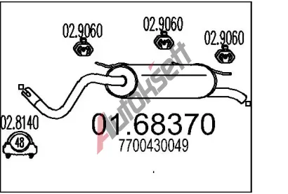 MTS Zadn tlumi vfuku MTS 01.68370, 01.68370
