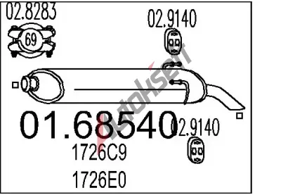 MTS Zadn tlumi vfuku MTS 01.68540, 01.68540
