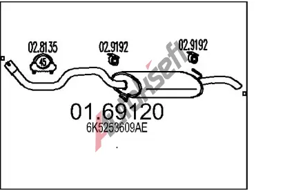 MTS Zadn tlumi vfuku MTS 01.69120, 01.69120