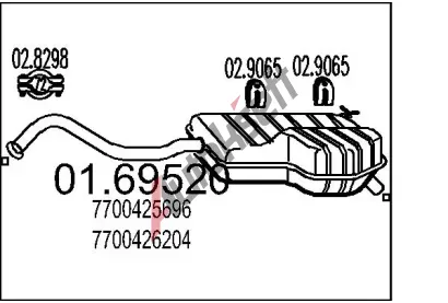 MTS Zadn tlumi vfuku MTS 01.69520, 01.69520