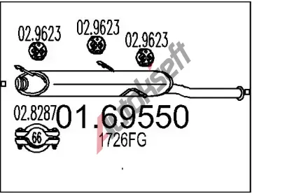 MTS Zadn tlumi vfuku MTS 01.69550, 01.69550