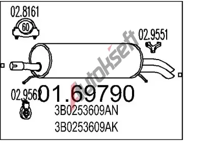 MTS Zadn tlumi vfuku MTS 01.69790, 01.69790