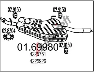 MTS Zadn tlumi vfuku MTS 01.69980, 01.69980