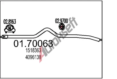 MTS Výfuková trubka MTS 01.70063, 01.70063 MTS Výfuková trubka MTS 01.70063, 01.70063