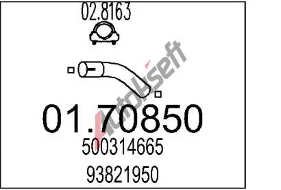MTS Vfukov trubka MTS 01.70850, 01.70850