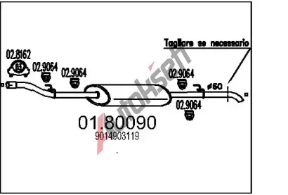 MTS Stedn tlumi vfuku MTS 01.80090, 01.80090