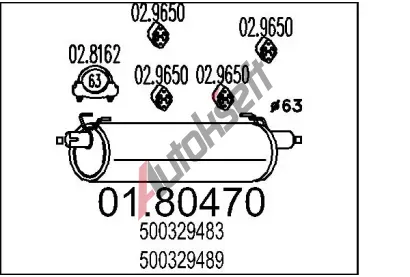 MTS Stedn tlumi vfuku MTS 01.80470, 01.80470