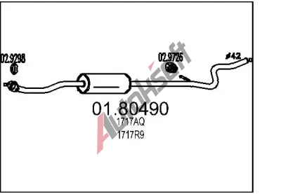 MTS Střední tlumič výfuku MTS 01.80490, 01.80490 MTS Střední tlumič výfuku MTS 01.80490, 01.80490