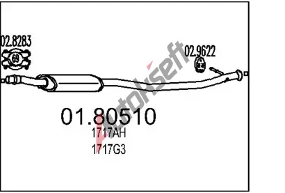 MTS Stedn tlumi vfuku MTS 01.80510, 01.80510